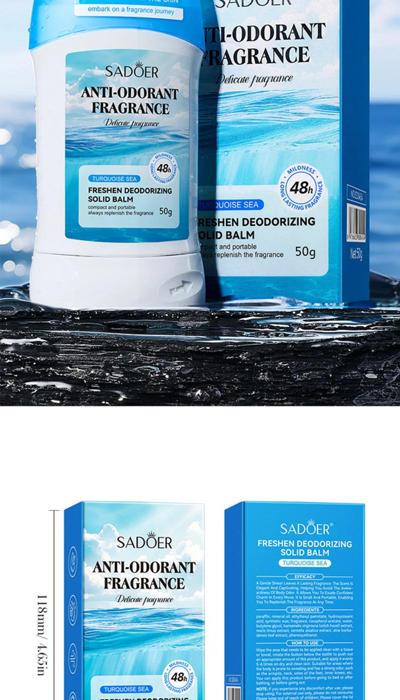 Long-Lasting Solid Fragrance Deodorant Balm - 24