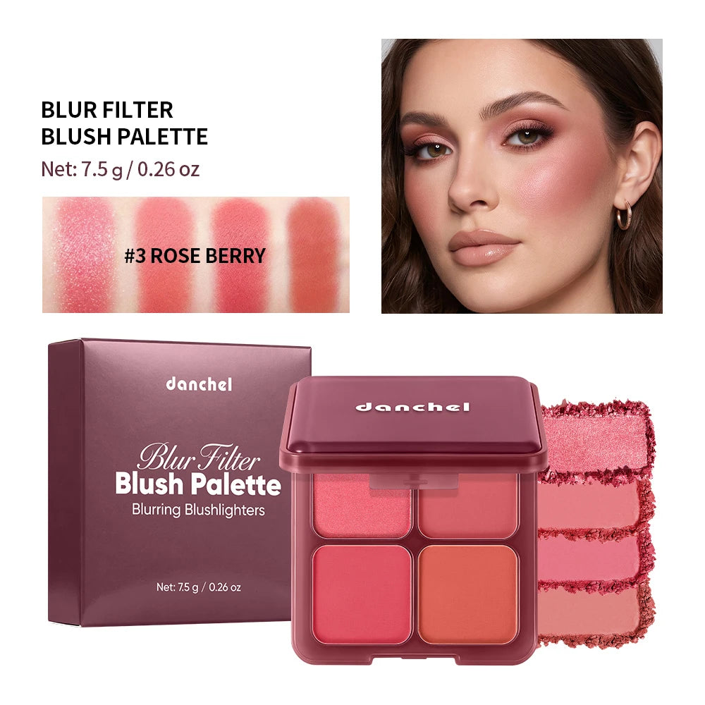 4-Color Soft-Focus Blurring Blush Palette - 22