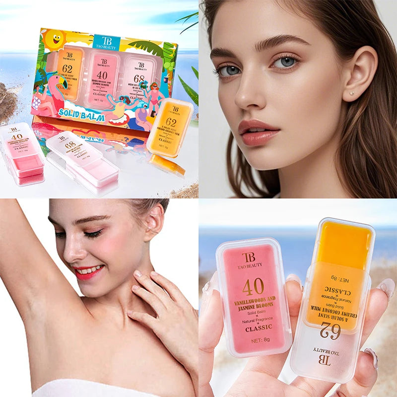 Long-Lasting Portable Solid Perfume Balm Set - 3