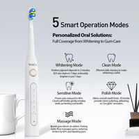 Rechargeable Sonic Electric Toothbrush with 8 Brush Heads