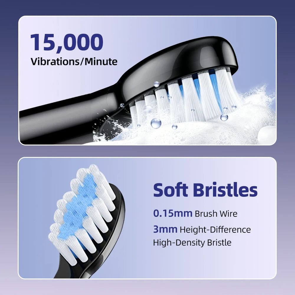 Sonic Electric Toothbrush with 5 Cleaning Modes and 4 Brush Heads - 9