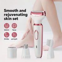 4-in-1 Rechargeable Electric Lady Shaver for Face and Body