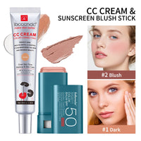 Color Correcting CC Cream and Sunscreen Blush Stick Duo