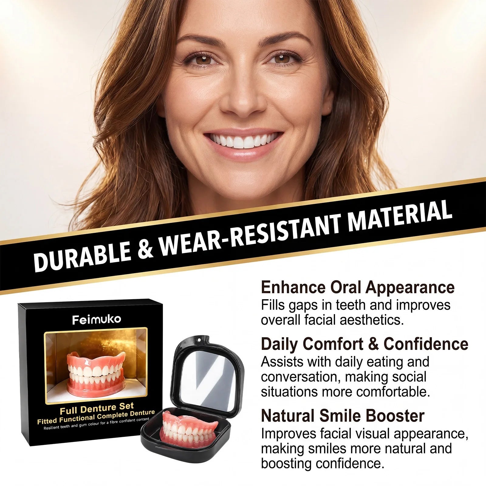 Comfortable Silicone Denture Set for Natural Smile - 4