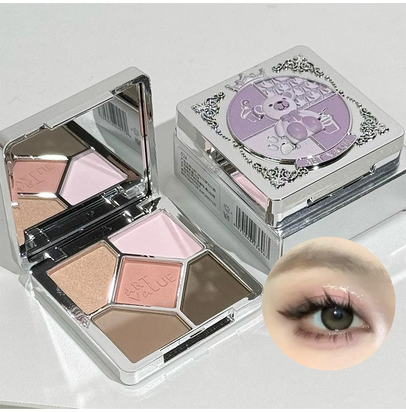 5-Color Shimmer and Matte Eyeshadow Palette - 18