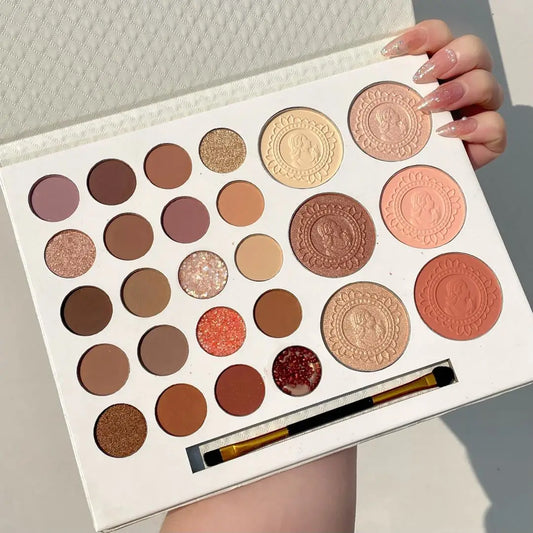 26-Color All-in-One Eyeshadow, Highlighter and Blush Palette