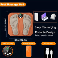 3D Foldable EMS Electric Foot and Leg Massager Mat
