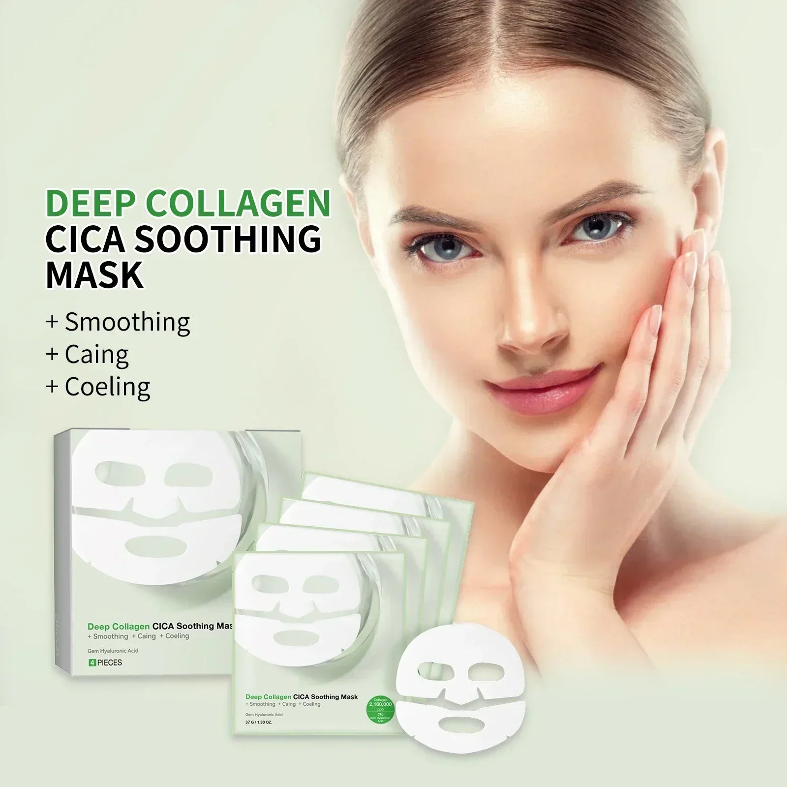 Collagen CICA Soothing Facial Mask for Deep Hydration - 2