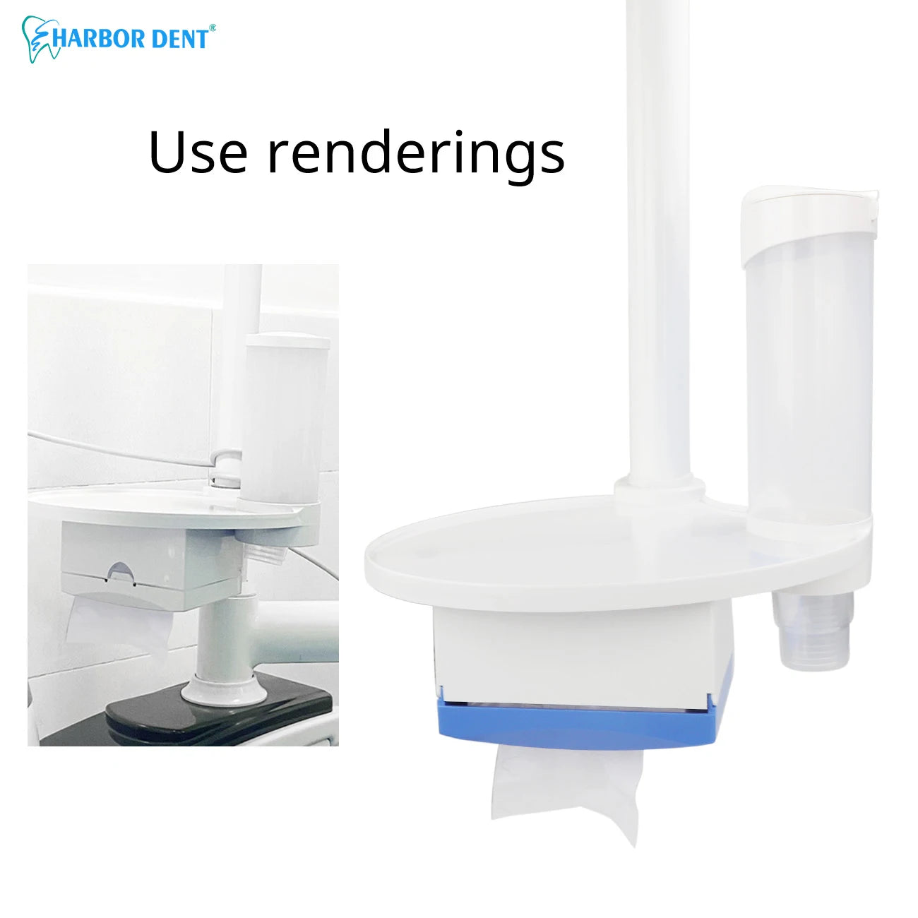 Dental Chair Mountable Organizer Tray and Tissue Holder - 1