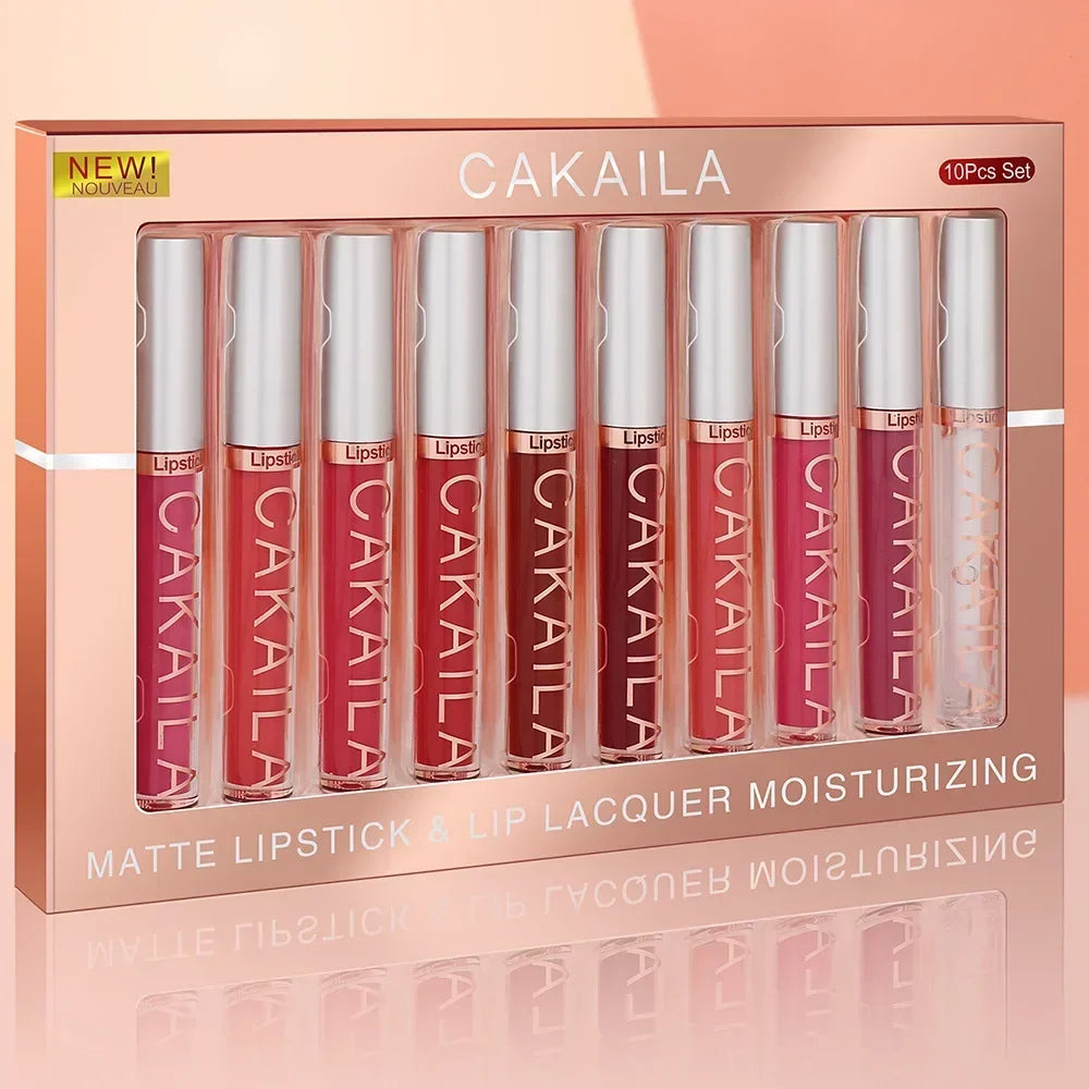 Matte Liquid Lipstick and Lip Gloss Collection Set - 2