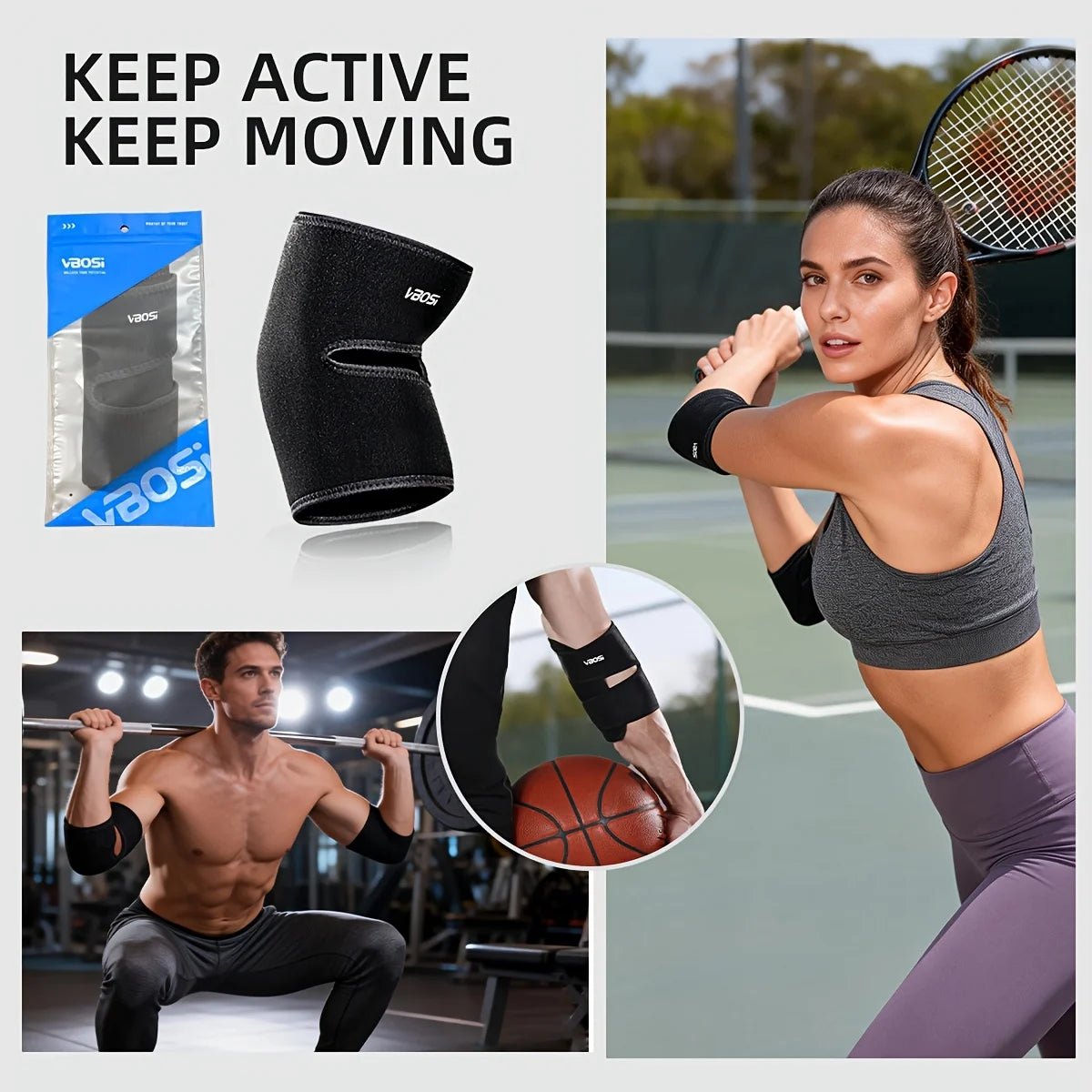 Adjustable Elbow Compression Brace for Pain Relief - 4