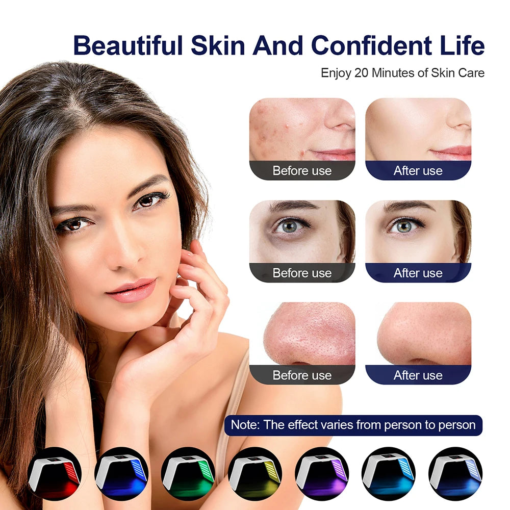 7-Color LED Photon Therapy Mask for Professional Skin Rejuvenation - 12