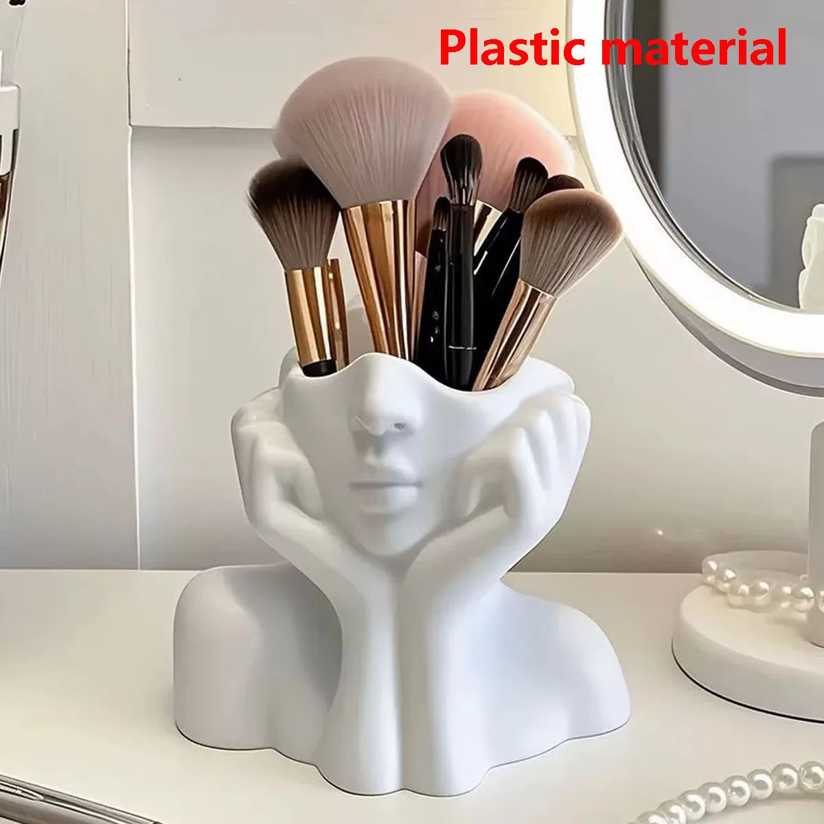 Artistic Face Makeup Brush Organizer and Desk Vase