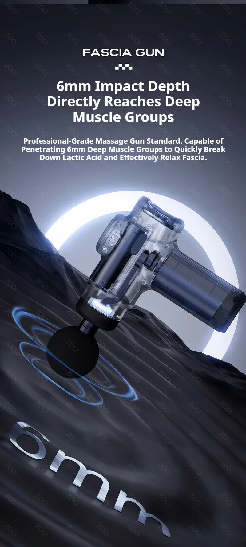 Portable 99-Level Deep Tissue Percussion Muscle Massage Gun - 9
