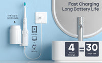 Rechargeable Ultrasonic Electric Toothbrush with 10 Replacement Heads