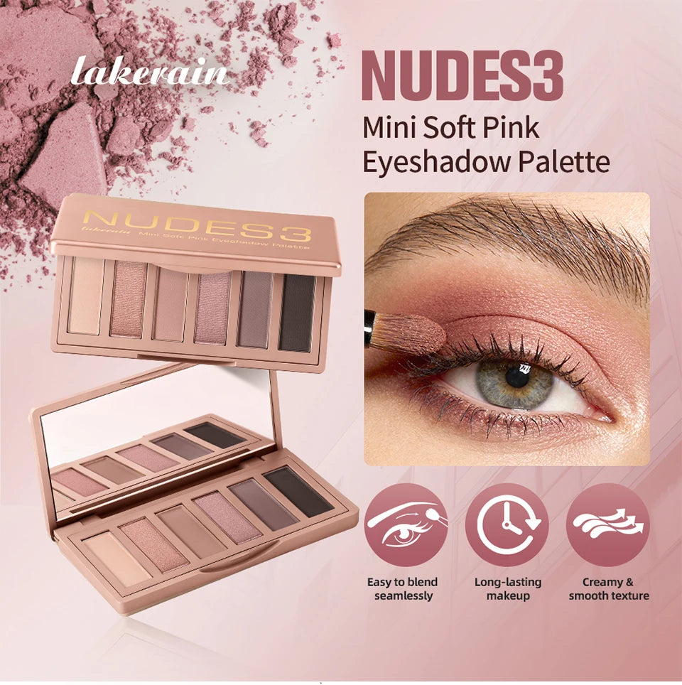 6-Color Rosy Neutral Eyeshadow Palette - 7
