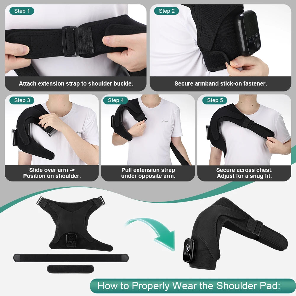 Heated Vibration Shoulder Massager for Pain Relief - 25