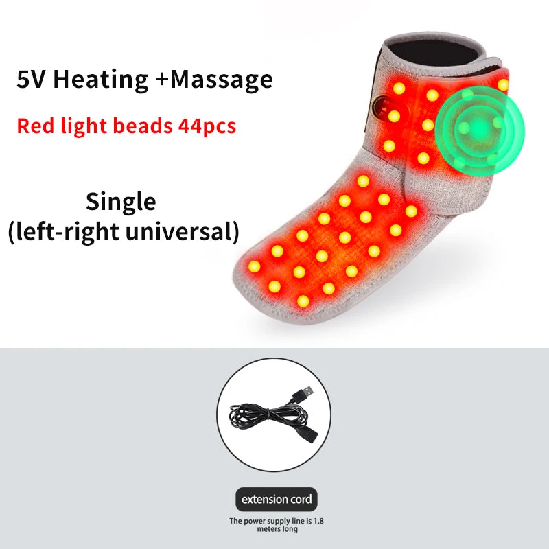 Heated Ankle Support Wrap with Red Light Therapy and Massage - 15