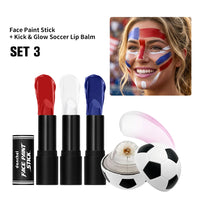 Waterproof Face Paint and Lip Balm Kit for Game Day