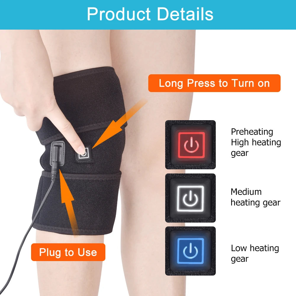 USB Electric Heated Knee Brace for Joint Pain and Recovery - 4