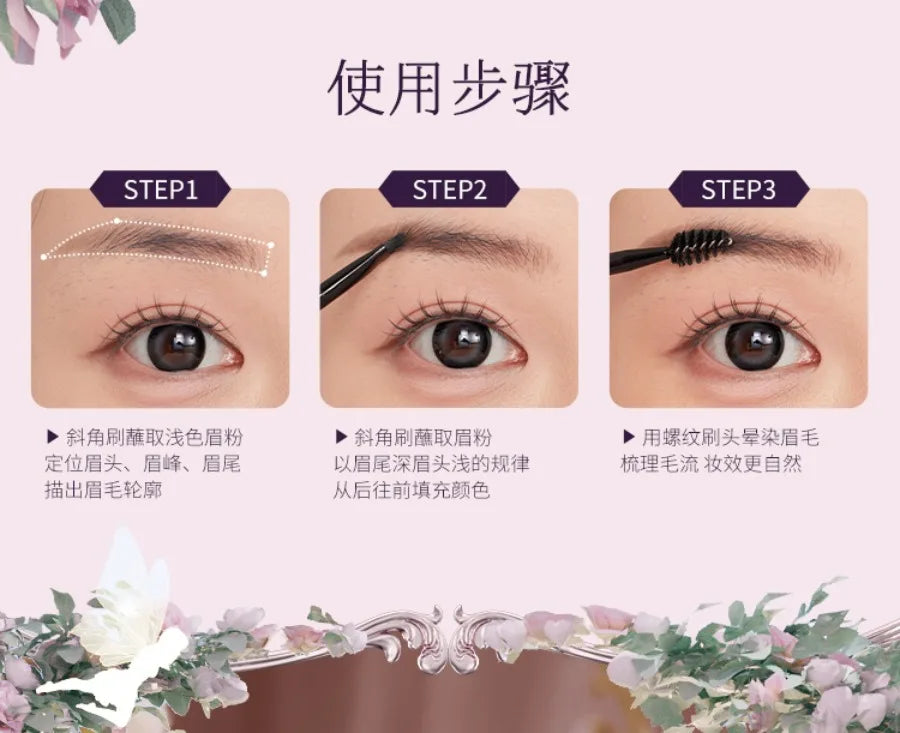 3-Color Waterproof Eyebrow Powder Palette - 19