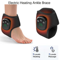 Electric Heated Ankle Brace Massager with Vibration Therapy