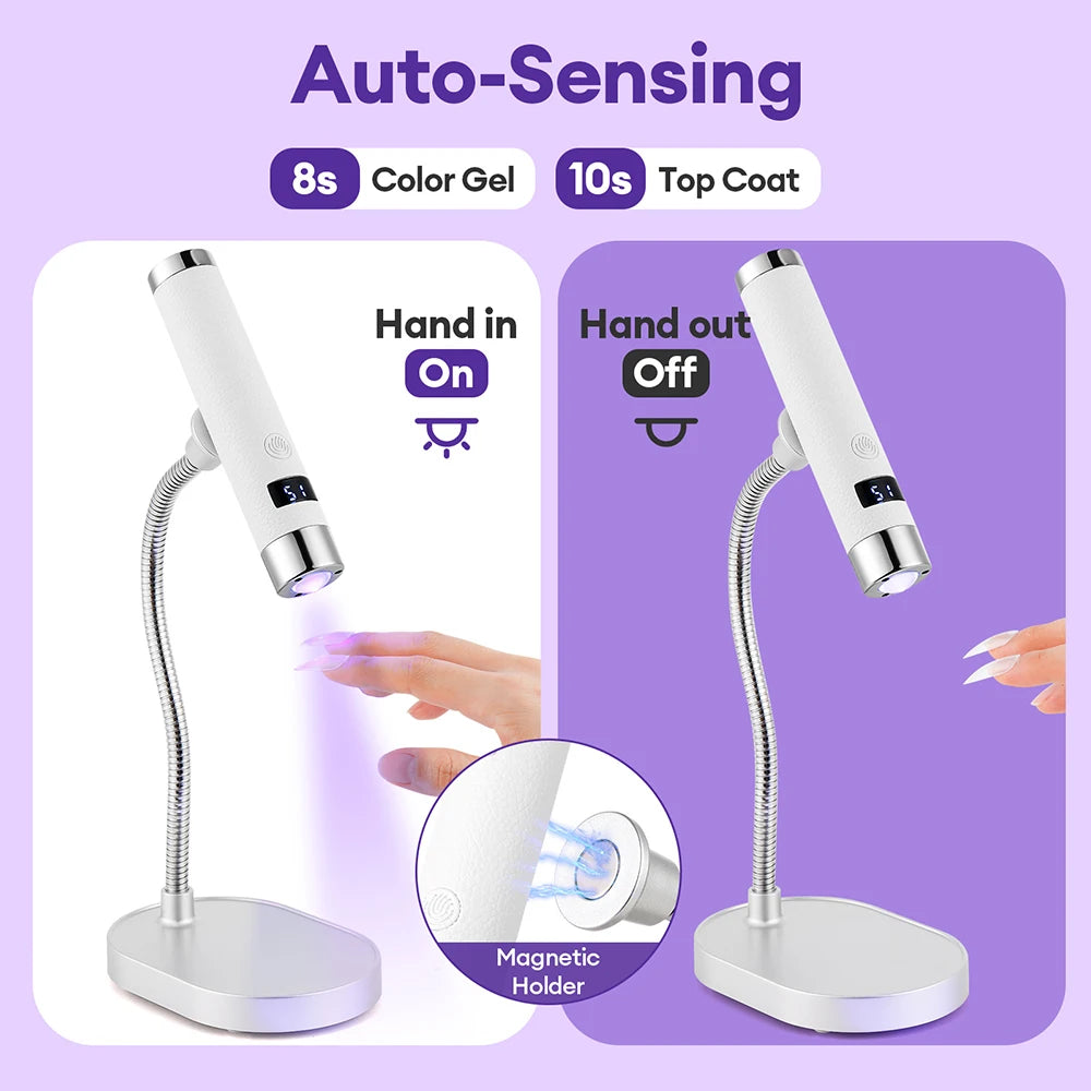 Portable 2-in-1 UV LED Nail Dryer with Magnetic Stand - 9