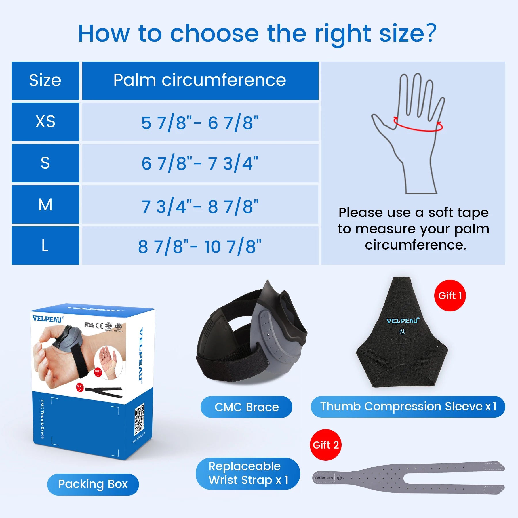 Adjustable CMC Thumb Support Brace for Arthritis and Joint Pain - 6