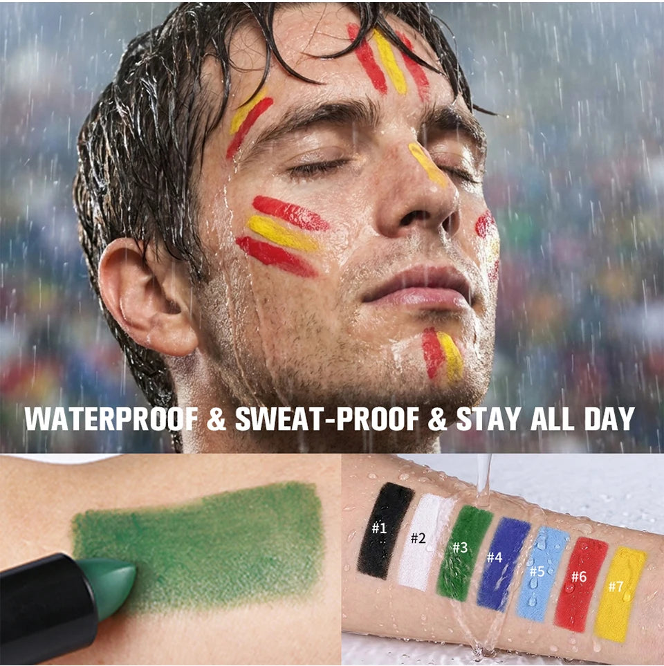 Waterproof Face Paint and Lip Balm Kit for Game Day - 11
