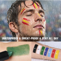 Waterproof Face Paint and Lip Balm Kit for Game Day