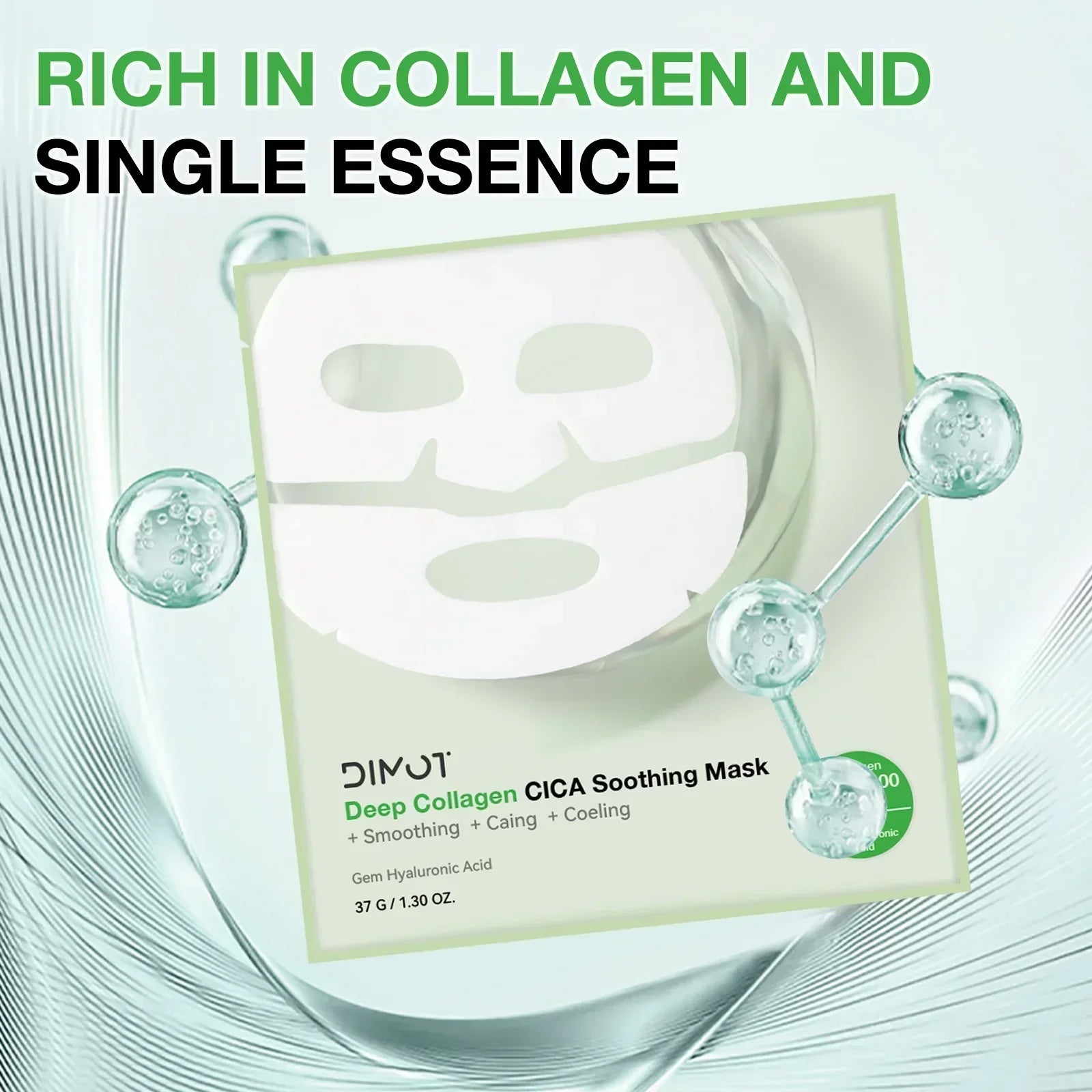 Collagen CICA Soothing Facial Mask for Deep Hydration - 6