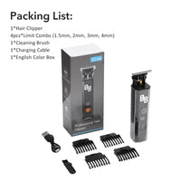 Professional Cordless Hair & Beard Trimmer with LED Display