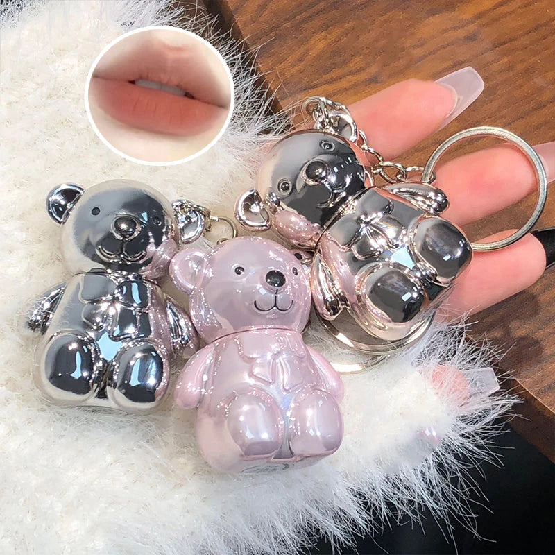 Cute Bear Keychain Velvet Matte Lip Clay - 1