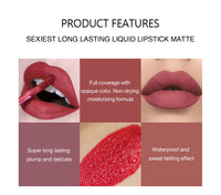6-Piece Waterproof Matte Liquid Lipstick Set