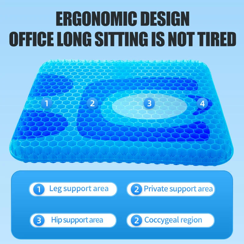 Breathable Honeycomb Gel Seat Cushion for Car and Office - 2