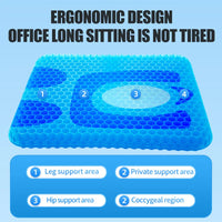 Breathable Honeycomb Gel Seat Cushion for Car and Office