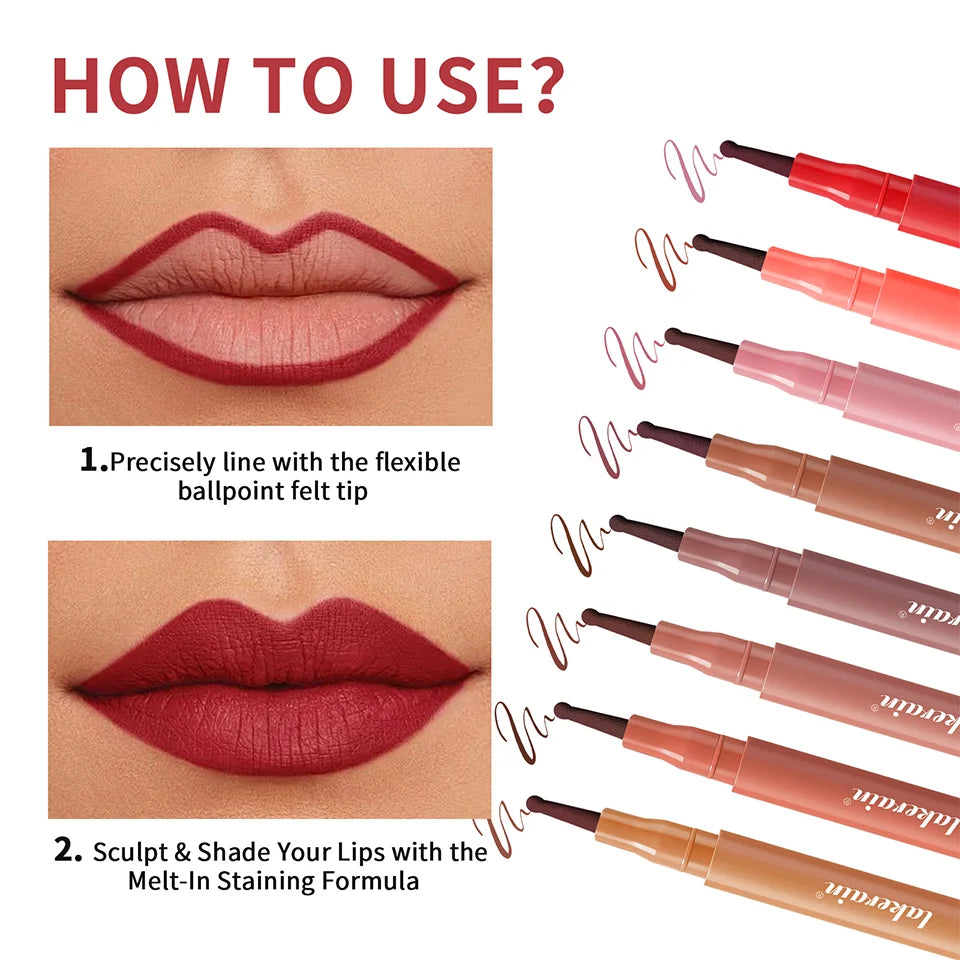 Waterproof Sculpting Ballpoint Lip Liner Pen - 16