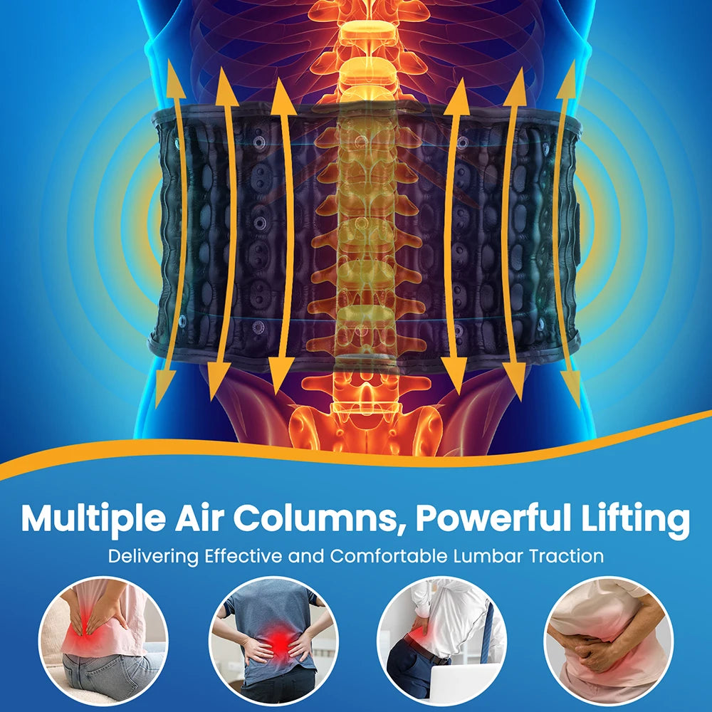 Heated Inflatable Lumbar Support Belt for Back Pain Relief - 4