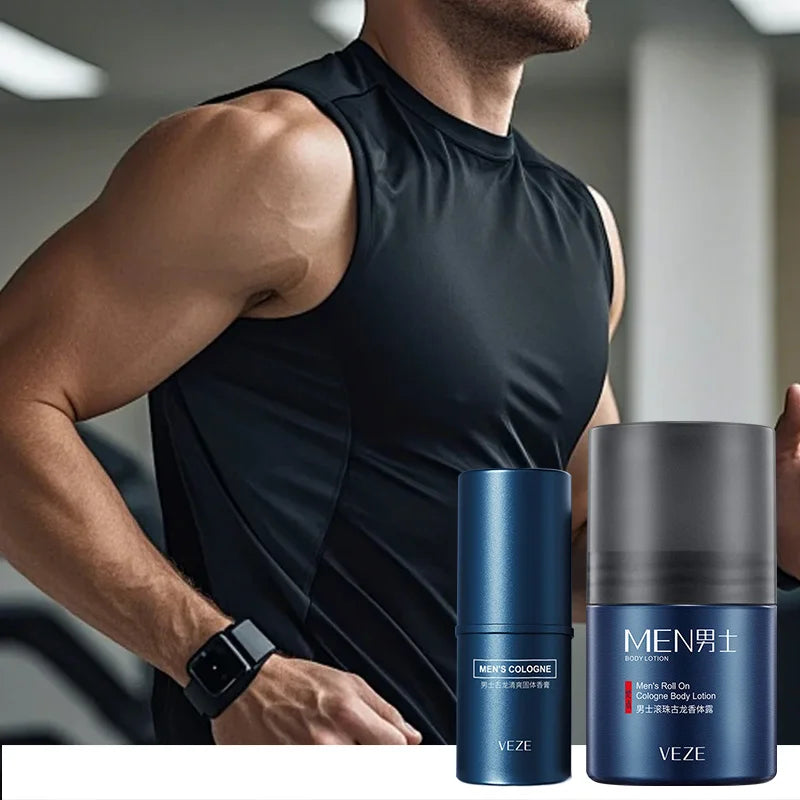 Portable Men's Cologne & Body Lotion Set - 3
