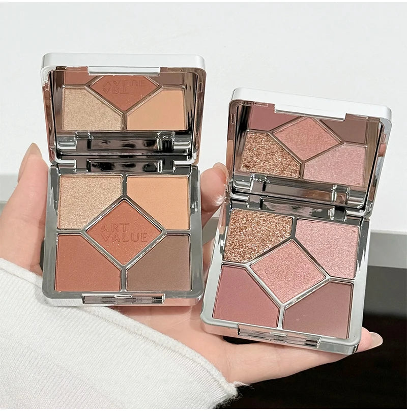 5-Color Shimmer and Matte Eyeshadow Palette - 19