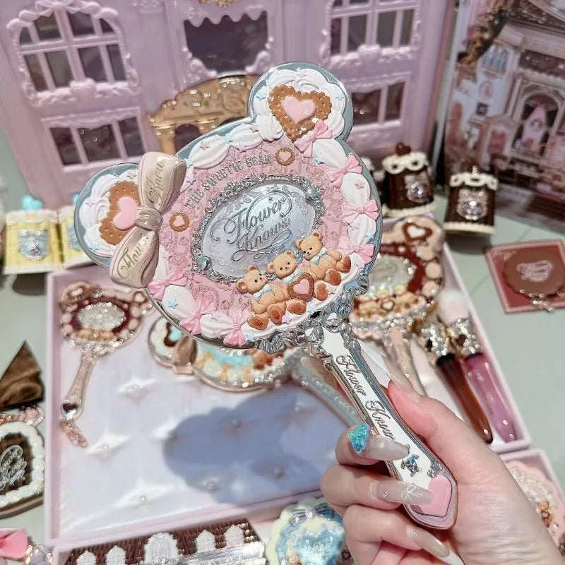 Cute Teddy Bear Handheld Makeup Mirror - 6