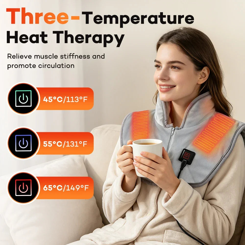 Electric Heated Shoulder and Neck Relief Shawl - 3