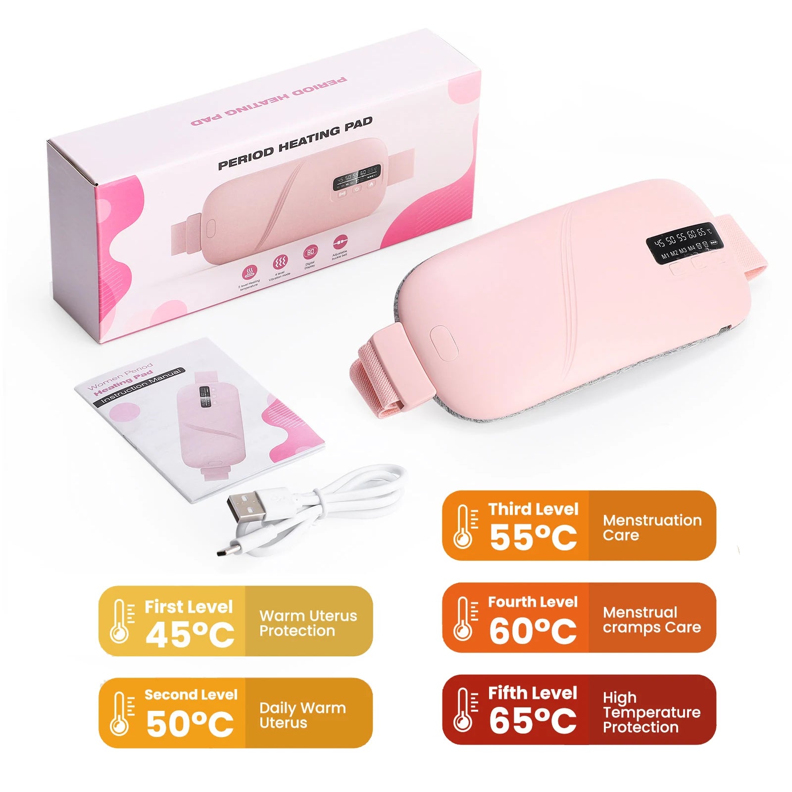 Portable Heated Massage Belt for Menstrual Cramp Relief - 32
