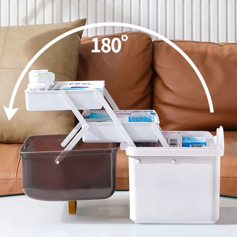 3-Layer Portable Family First Aid Storage Box - 4
