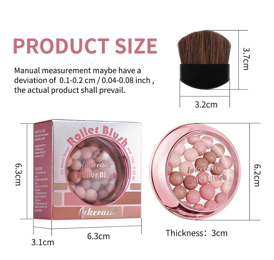 Long-Lasting Shimmering Pearl Blush Powder Beads - 16