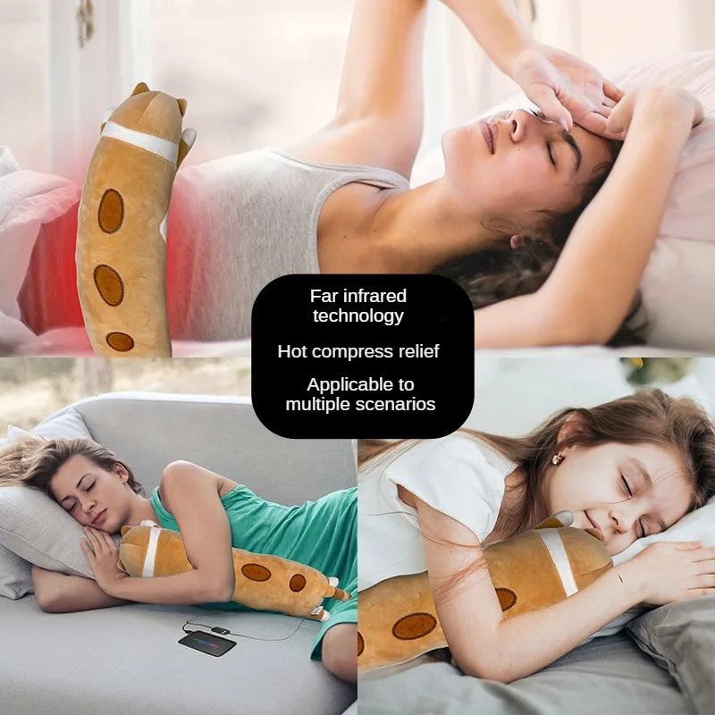 Heated Cat Plush Pillow for Pain Relief - 5
