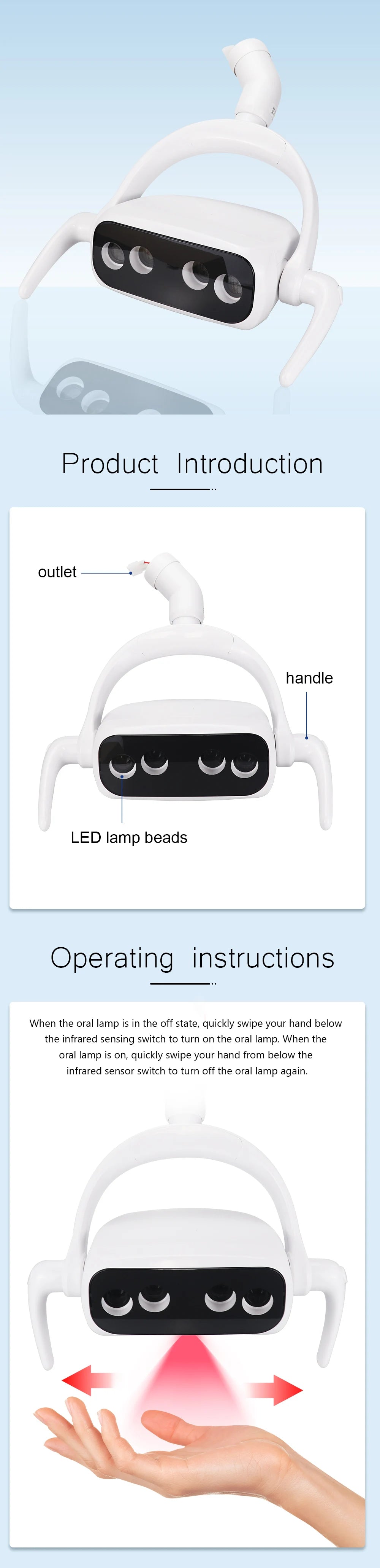 Shadowless LED Dental Operation Light for Chair Units - 7