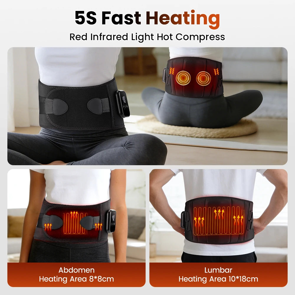 Cordless Heated Lumbar Massage Belt for Back Pain & Period Relief - 9