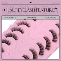 Natural Cat Eye Half Lashes with Invisible Band
