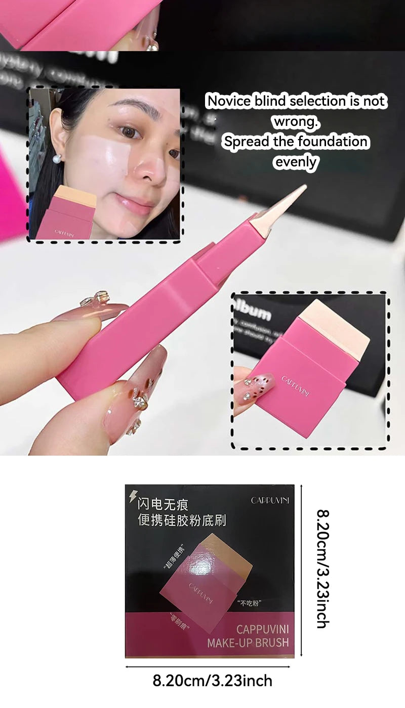 Portable Silicone Foundation Brush and Color Palette Set - 16